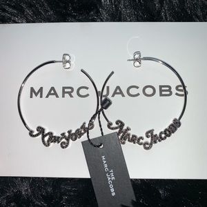 Marc Jacobs Women's Metallic Crystal Logo Hoop